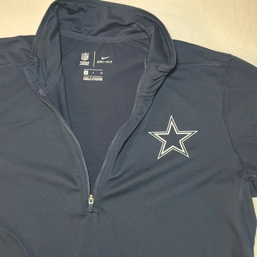 Nike Dallas Cowboys Navy Quarter Zip Pullover Size Adult Small EUC
